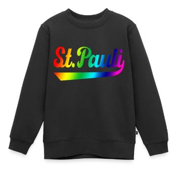 St Pauli Hamburg Regenbogen - Kinder Premium Organic Sweatshirt - Schwarz - Vorne - AI Model Kid Female (0cm)