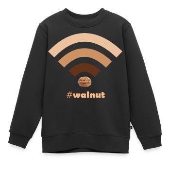 hashtag walnut wifi - Kinder Premium Organic Sweatshirt - Schwarz - Vorne - AI Model Kid Female (0cm)