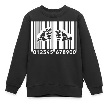 Bars Banksy du capitalisme - Sweat Premium enfant bio - noir - Devant - AI Model Kid Female (0cm)