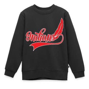 INDIANER - Kinder Premium Organic Sweatshirt - Schwarz - Vorne - AI Model Kid Female (0cm)