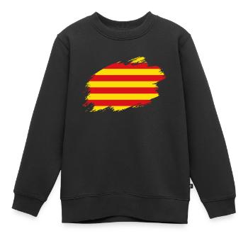 Katalonien katalanisch Flagge Fahne - Kinder Premium Organic Sweatshirt - Schwarz - Vorne - AI Model Kid Female (0cm)