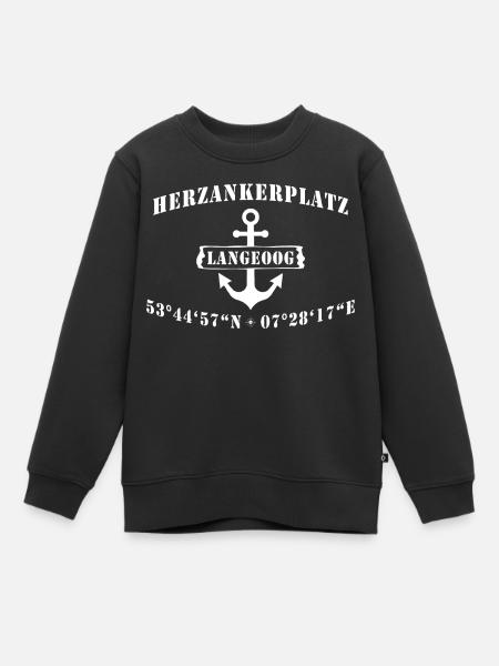 Herzankerplatz - Langeoog - Kinder Premium Organic Sweatshirt - Schwarz