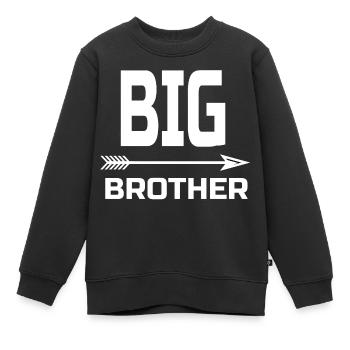 BIG BROTHER WEIß - Kinder Premium Organic Sweatshirt - Schwarz - Vorne - AI Model Kid Female (0cm)