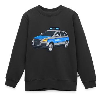 Polizei Auto Police Car Blaulicht Streifenwagen - Kinder Premium Organic Sweatshirt - Schwarz - Vorne - AI Model Kid Female (0cm)