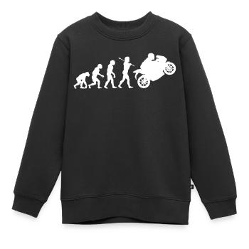 Évolution motocycliste - Sweat Premium enfant bio - noir - Devant - AI Model Kid Female (0cm)
