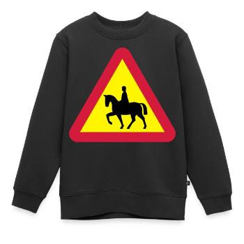 Avertissement de cheval - Sweat Premium enfant bio - noir - Devant - AI Model Kid Female (0cm)