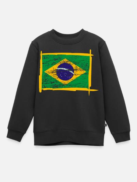 Brésil drapeau du Brésil - Sweat Premium enfant bio - noir