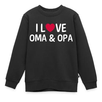I love oma and opa - Kinder Premium Organic Sweatshirt - Schwarz - Vorne - AI Model Kid Female (0cm)