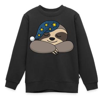 Paresseux Sleepyhead Sleepy Sleeper Fatigué de dormir - Sweat Premium enfant bio - noir - Devant - AI Model Kid Female (0cm)