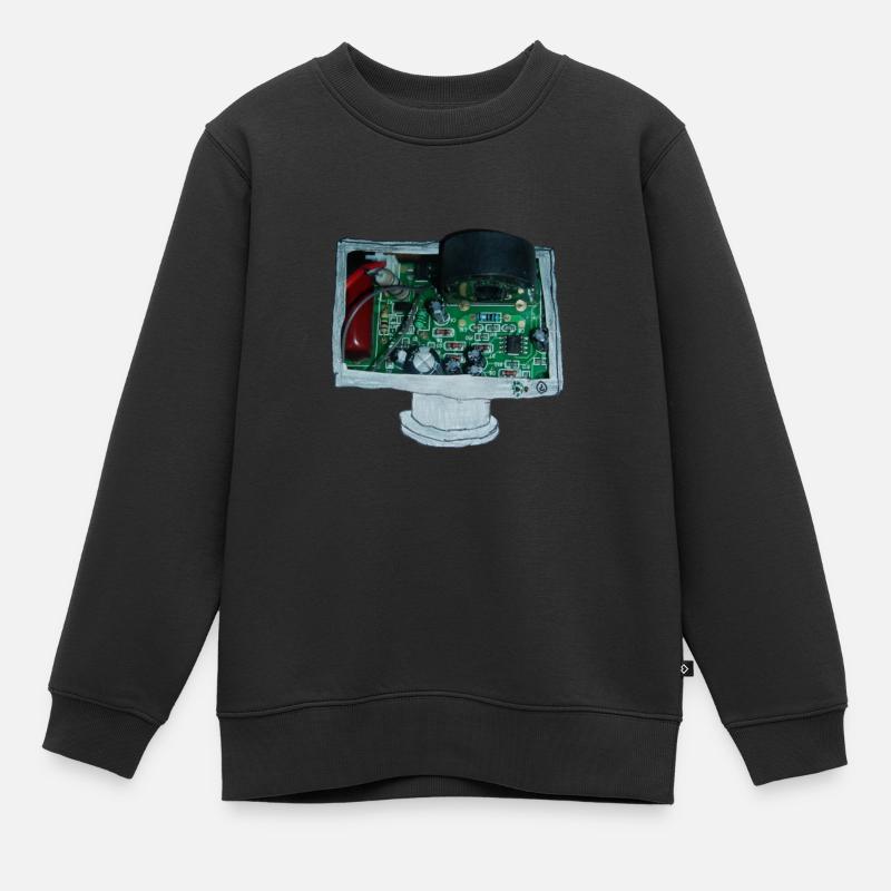 L'électronique sort de la télévision - Sweat Premium enfant bio - noir