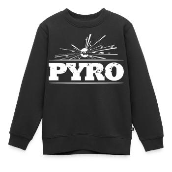 Feu d'artifice explosif Pyro - Sweat Premium enfant bio - noir - Devant - AI Model Kid Female (0cm)