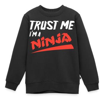 Ninja - Sweat Premium enfant bio - noir - Devant - AI Model Kid Female (0cm)