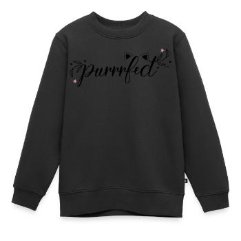 Chats chat - Purrrfect Urbaninme - Sweat Premium enfant bio - noir - Devant - AI Model Kid Female (0cm)