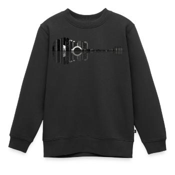 Guitar City Reflection - Akustische Gitarre - Kinder Premium Organic Sweatshirt - Schwarz - Vorne - AI Model Kid Female (0cm)