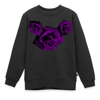 Rosen - Violette Rosen - Kinder Premium Organic Sweatshirt - Schwarz - Vorne - AI Model Kid Female (0cm)