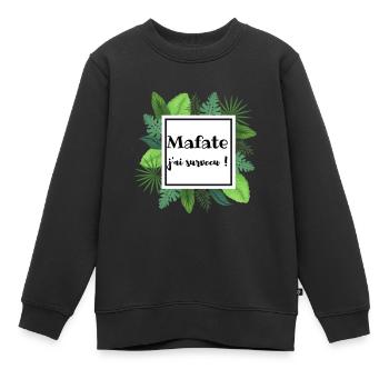 Mafate Tropical J'ai survecu 974 - Ile de la Réuni - Sweat Premium enfant bio - noir - Devant - AI Model Kid Female (0cm)