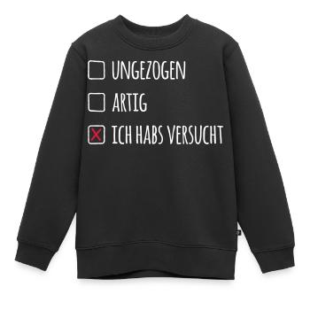 Warst du artig? Lustiges Weihnachts Design - Kinder Premium Organic Sweatshirt - Schwarz - Vorne - AI Model Kid Female (0cm)