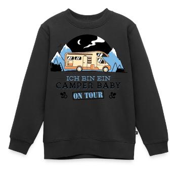 Camper Baby On Tour Wohnmobil Outdoor Geschenk - Kinder Premium Organic Sweatshirt - Schwarz - Vorne - AI Model Kid Female (0cm)