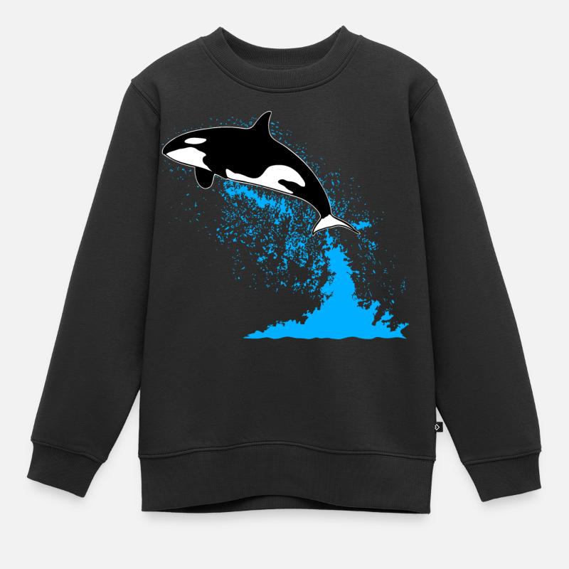 Orca, Killerwal, Schwertwal, killer whale, sea - Kinder Premium Organic Sweatshirt - Schwarz