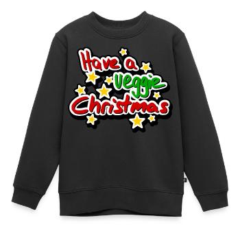 Have a veggie Christmas - Kids Premium Organic Sweatshirt - black - Front - AI Model Kid Female (0cm)