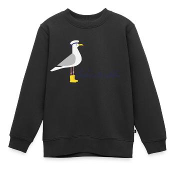 Möwe Gummistiefel SCHIETWEDDER - Kinder Premium Organic Sweatshirt - Schwarz - Vorne - AI Model Kid Female (0cm)