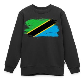 Drapeau drapeau tanzanie - Sweat Premium enfant bio - noir - Devant - AI Model Kid Female (0cm)