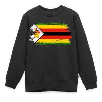 Simbabwe Flagge Fahne - Kinder Premium Organic Sweatshirt - Schwarz - Vorne - AI Model Kid Female (0cm)