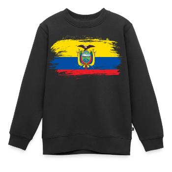 Ecuador flag flag - Kids Premium Organic Sweatshirt - black - Front - AI Model Kid Female (0cm)