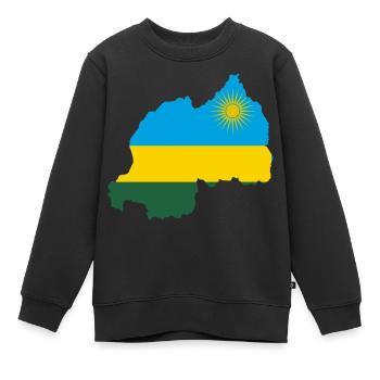 Manteau drapeau drapeau Rwanda carte - Sweat Premium enfant bio - noir - Devant - AI Model Kid Female (0cm)