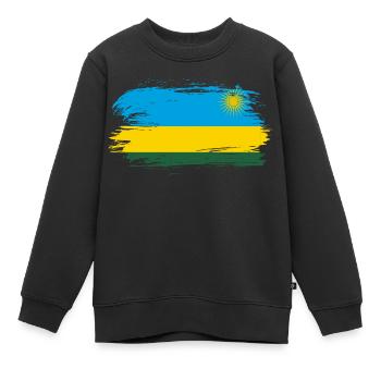Rwanda flag flag - Kids Premium Organic Sweatshirt - black - Front - AI Model Kid Female (0cm)
