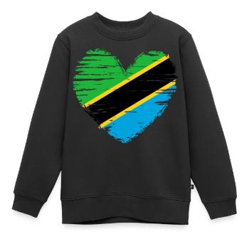 Drapeau drapeau de la Tanzanie drapeau - Sweat Premium enfant bio - noir - Devant - AI Model Kid Female (0cm)