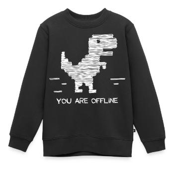 du bist offline. Du bist offline, kein Internet, - Kinder Premium Organic Sweatshirt - Schwarz - Vorne - AI Model Kid Female (0cm)