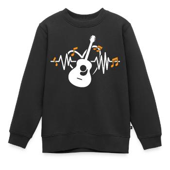 Akustische Gitarre Gitarrist Gitarristin - Kinder Premium Organic Sweatshirt - Schwarz - Vorne - AI Model Kid Female (0cm)