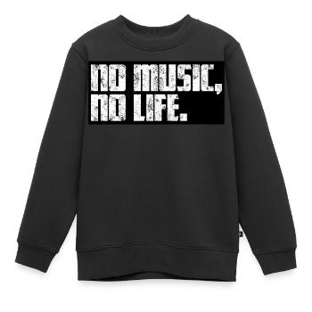 PAS DE MUSIQUE PAS DE VIE FANS DE MUSIQUE - Sweat Premium enfant bio - noir - Devant - AI Model Kid Female (0cm)