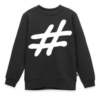 Hashtag - Kinder Premium Organic Sweatshirt - Schwarz - Vorne - AI Model Kid Female (0cm)