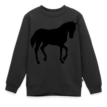 Pferd Dressurpferd Dressurreiten Dressurreiter - Kinder Premium Organic Sweatshirt - Schwarz - Vorne - AI Model Kid Female (0cm)