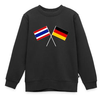 deutsch-thailändische Freundschaft Flagge Fahne - Kinder Premium Organic Sweatshirt - Schwarz - Vorne - AI Model Kid Female (0cm)