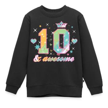 10. Geburtstag 10 & awesome Mädchen Geschenkidee - Kinder Premium Organic Sweatshirt - Schwarz - Vorne - AI Model Kid Female (0cm)
