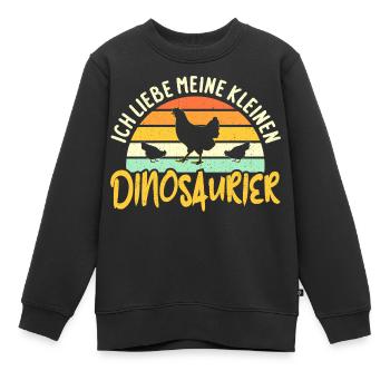 Huhn Hühner Geflügel Spruch Hühnerstall Geschenk - Kinder Premium Organic Sweatshirt - Schwarz - Vorne - AI Model Kid Female (0cm)