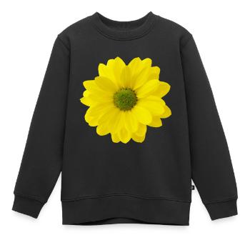 Fleur jaune - Sweat Premium enfant bio - noir - Devant - AI Model Kid Female (0cm)