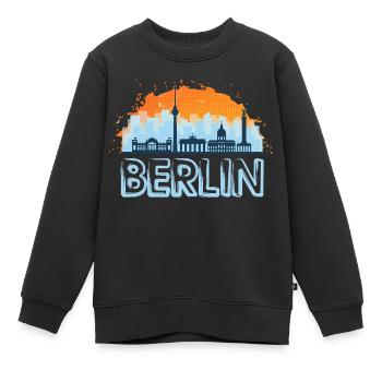 Berlin Deutschland Germany Skyline Stadt City - Kinder Premium Organic Sweatshirt - Schwarz - Vorne - AI Model Kid Female (0cm)