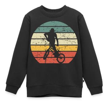 BMX Kinder Shirt Fahrrad Outfit Retro Geschenk - Kinder Premium Organic Sweatshirt - Schwarz - Vorne - AI Model Kid Female (0cm)