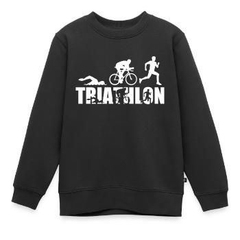 Geschenk Triathlon Triathlete - Kinder Premium Organic Sweatshirt - Schwarz - Vorne - AI Model Kid Female (0cm)