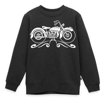 Vintage-Motorrad mit ornamentalem Filigran - Kinder Premium Organic Sweatshirt - Schwarz - Vorne - AI Model Kid Female (0cm)