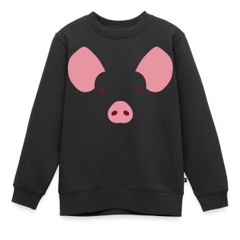 Schwein - Kinder Premium Organic Sweatshirt - Schwarz - Vorne - AI Model Kid Female (0cm)