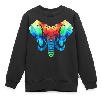 Bunter Elefant - Kinder Premium Organic Sweatshirt - Schwarz - Vorne - AI Model Kid Female (0cm)