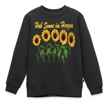 Sunflower Desgin - Kids Premium Organic Sweatshirt - black - Front - AI Model Kid Female (0cm)