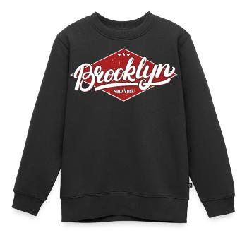 Brooklyn New York - Sweat Premium enfant bio - noir - Devant - AI Model Kid Female (0cm)