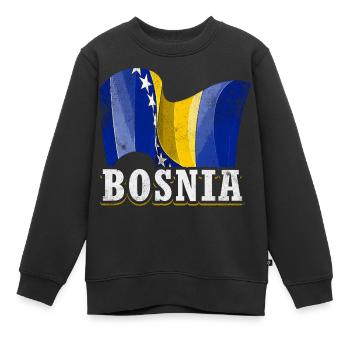 Drapeau de la Bosnie - Sweat Premium enfant bio - noir - Devant - AI Model Kid Female (0cm)