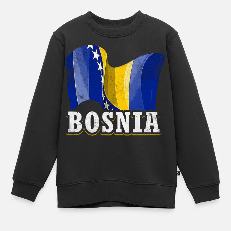 Drapeau de la Bosnie - Sweat Premium enfant bio - noir
